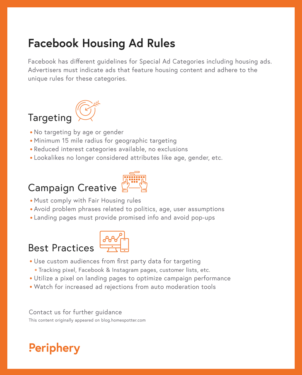 Facebook housing ads cheat sheet