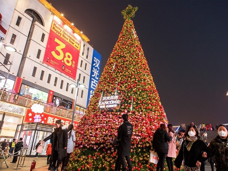 Christmas in China - shopping mall in Beijing