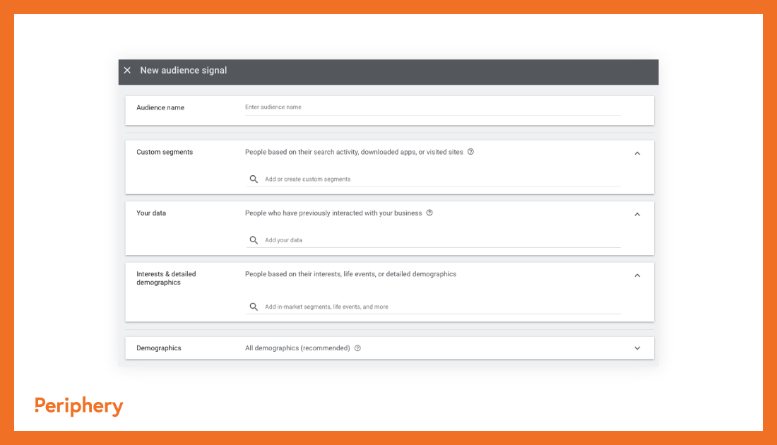 Google Performance Max audience signals